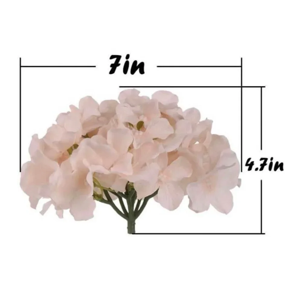 20 pack | Blush Pink Silk Hydrangea Flower with Stems Wedding Home Bouquet